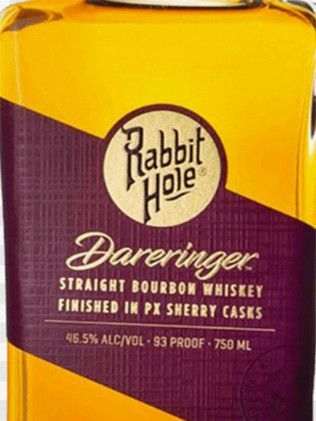 A bottle of rabbit hole dareringer straight bourbon whiskey