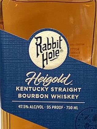 A bottle of rabbit hole heigold kentucky straight bourbon whiskey