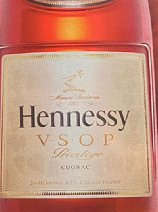 A bottle of hennessy v.s.o.p privilege cognac
