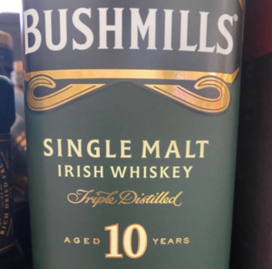 Bushmills single malt irish whiskey aged 10 years