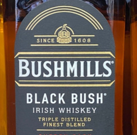 Bushmills black bush irish whiskey triple distilled finest blend