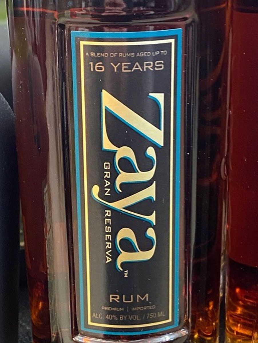A close up of a bottle of zaya gran reserva rum