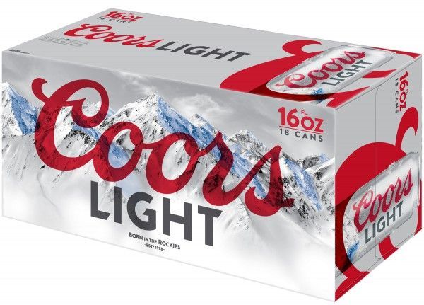 A box of coors light 16 oz cans