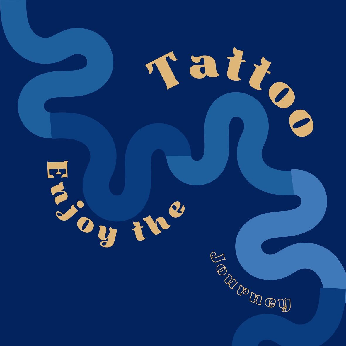 Blue Background with A Stylized Blue Line and Text — Thaiger Ink In Holloways Beach, QLD