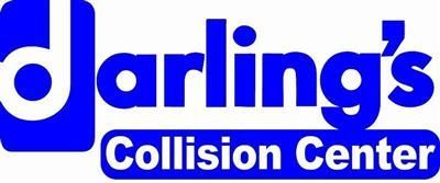 Logo for Darling's Collision Center featuring a stylized blue "d" icon followed by blue text on a white background.