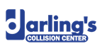Logo for Darling's Collision Center featuring a stylized blue "d" icon followed by blue text on a white background.