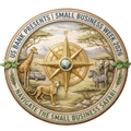 U.S. Bank Presents Small Business Week 2022 seal with compass, eagle, and livestock emblem
