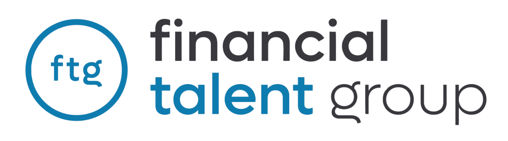 Financial Talent Group logo with blue “ftg” circle and black and blue text on white background