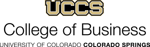 UCCS College of Business logo with black and gold text and University of Colorado Colorado Springs tagline