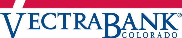 Vectra Bank Colorado logo in blue and gold text.