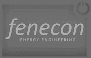 Ein schwarz-weißes Logo für Fenecon Energietechnik.