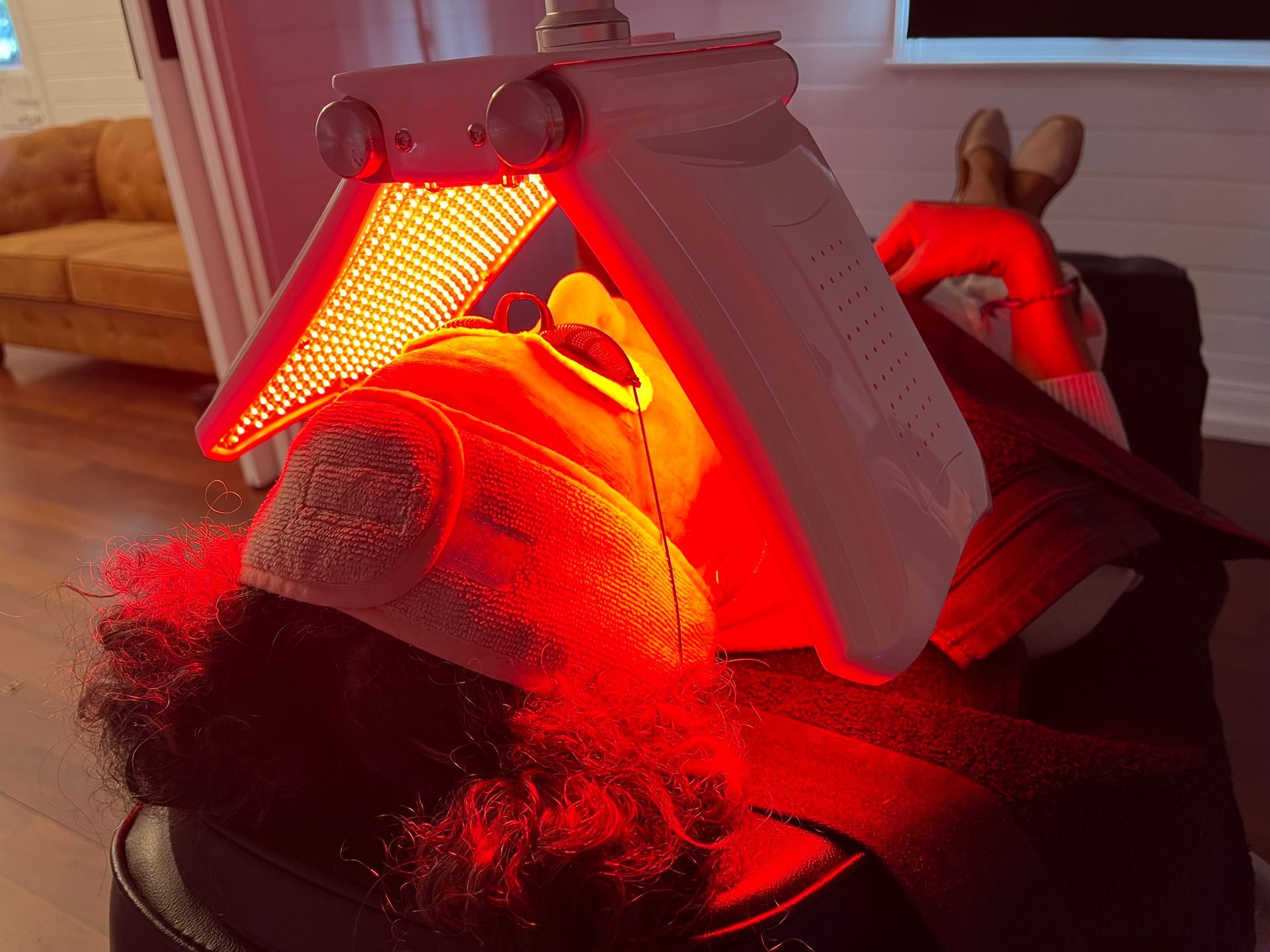 Lady Receiving Red LED Therapy — Skin Clinic In Kiama, NSW