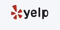 text that says yelp along with the yelp logo