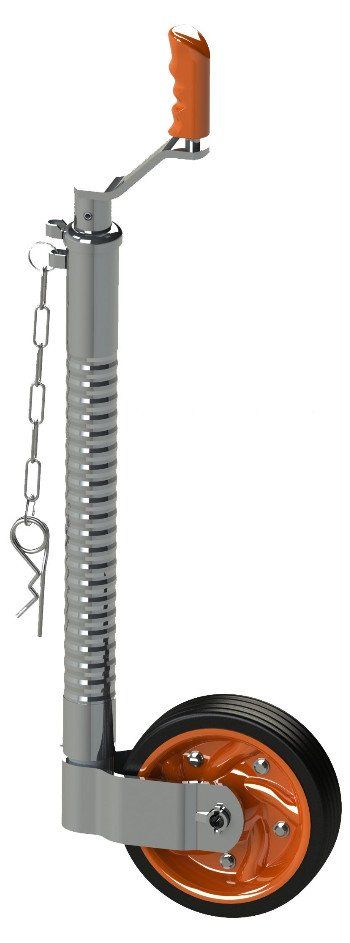 Jockey Wheel W/ Twin Balloon Tyre - Telescopic 48mm Tube Trailer Stand Max Load - Foto 13