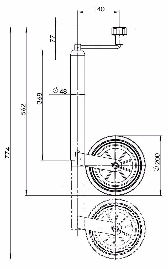 commercial plastic jockey wheel