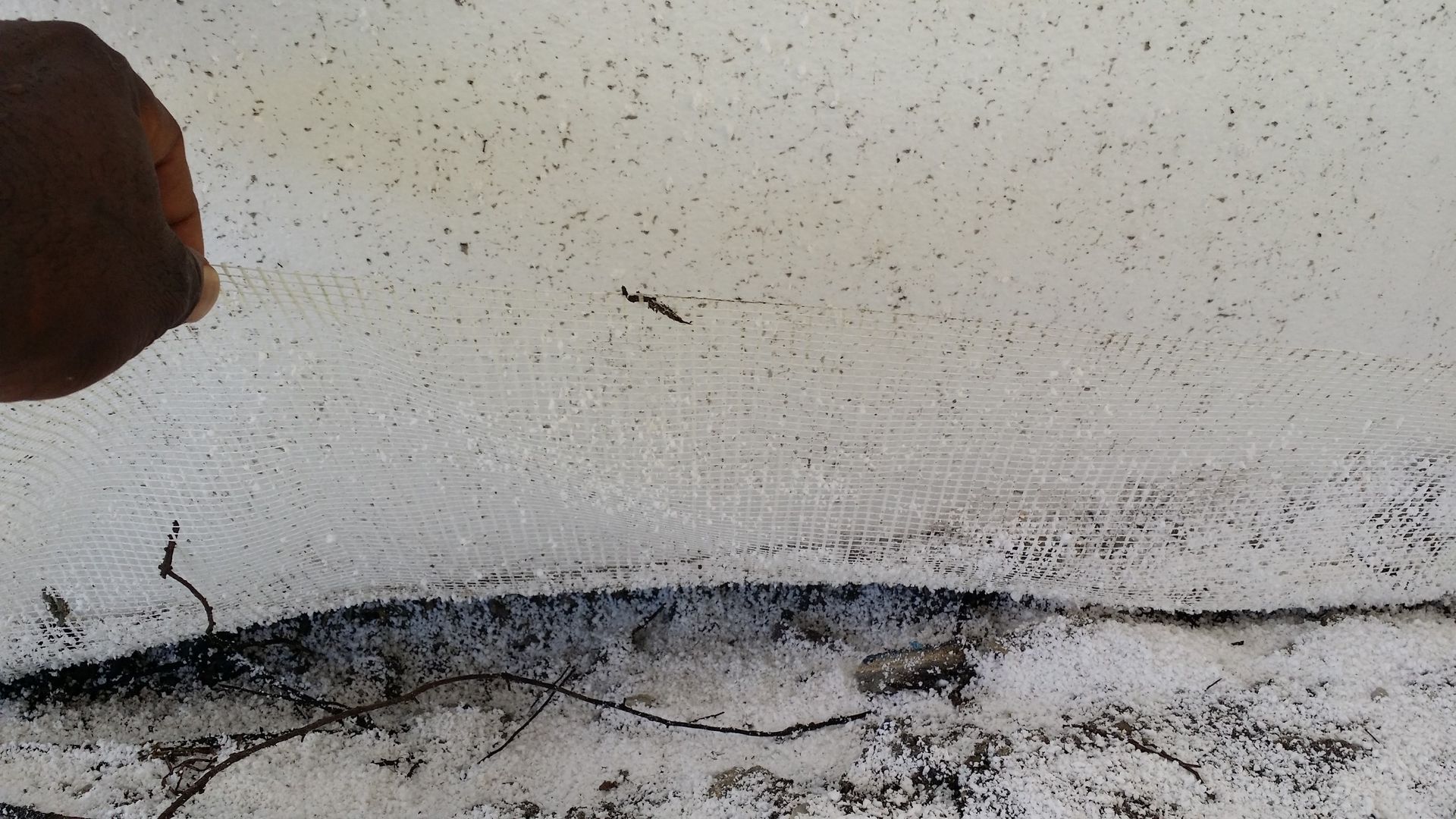 A close up of a painting with a circle in the middle