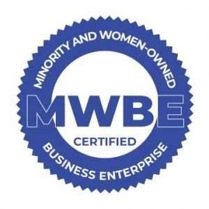 A logo for a minority and women owned business enterprise