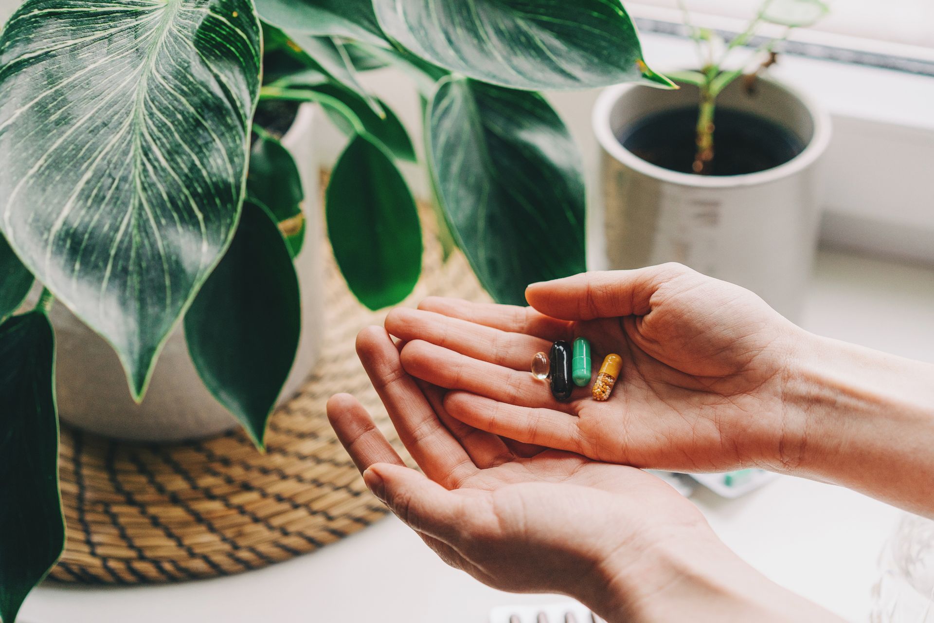 Hands Holding Three Capsules — Highland, UT — Shea's Health & Nutrition