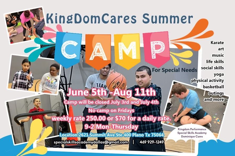 A poster for a summer camp for special needs.
