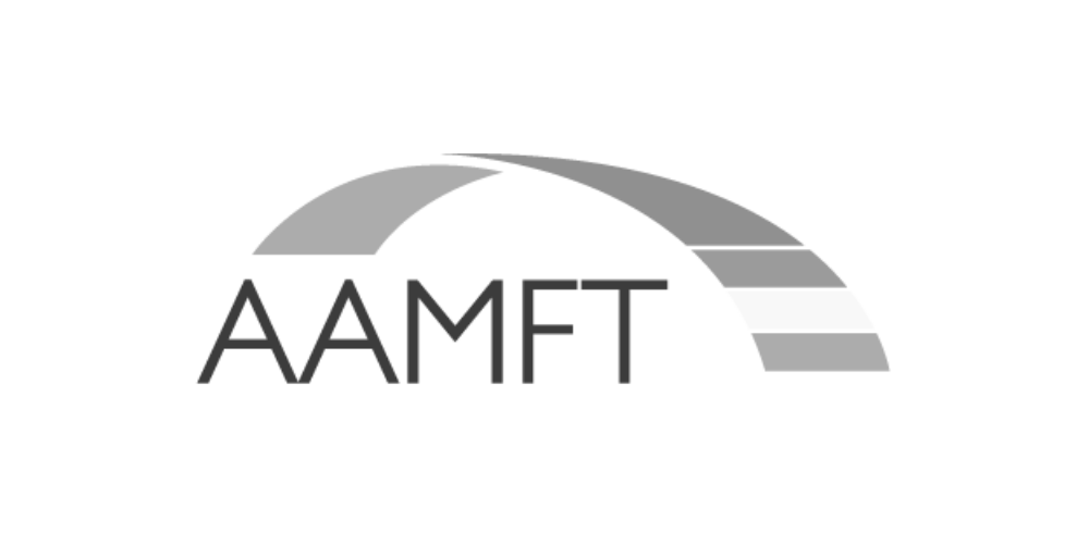 The aamft logo is a black and white image of an arch.