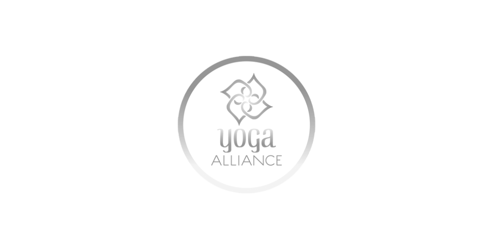 The logo for the yoga alliance is a circle with a flower in it.