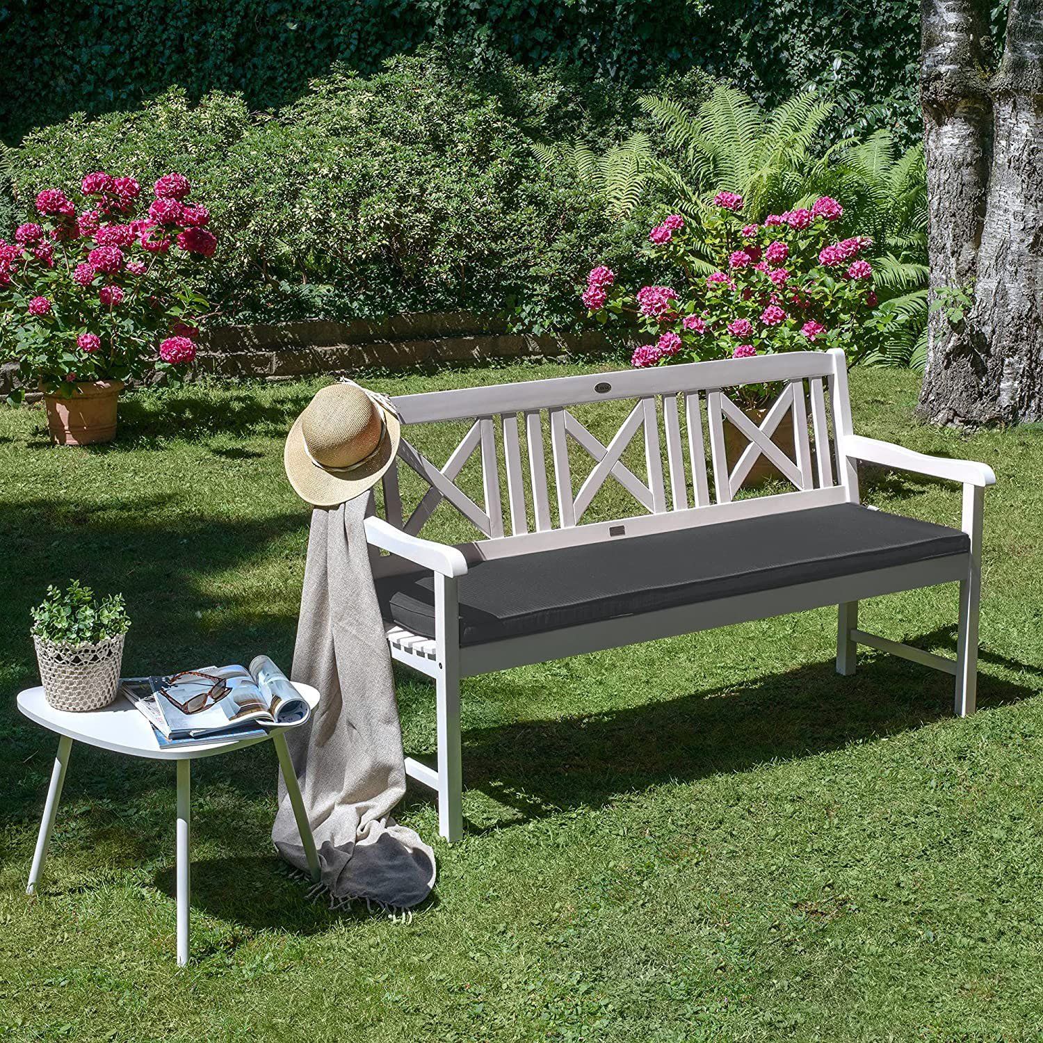 15 Unique and Amazing Lawn Displays - Bench with Cushion