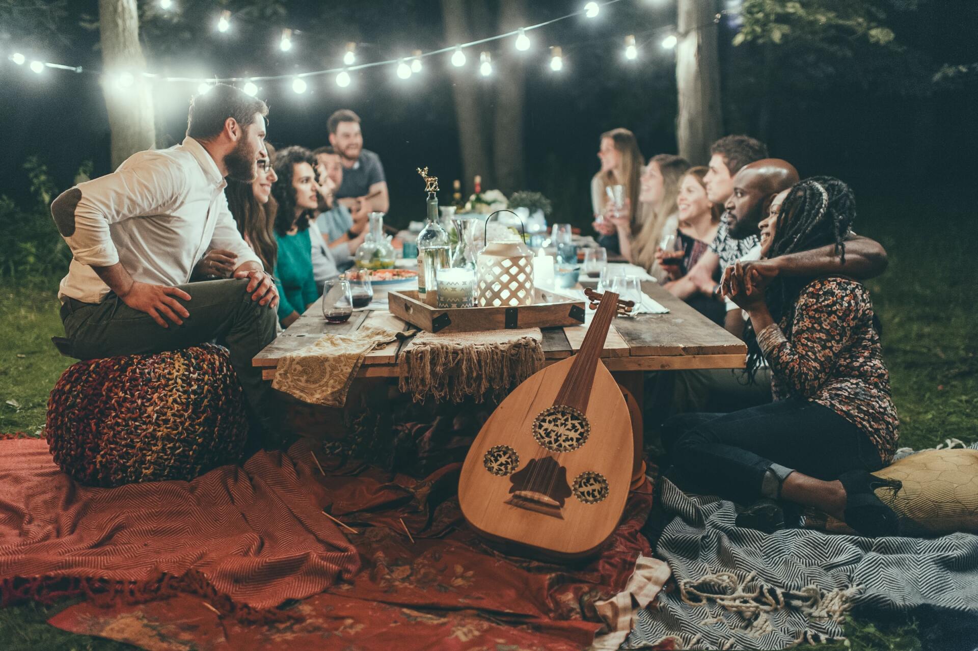 Backyard Party at Night Time | Green Garden Landscaping