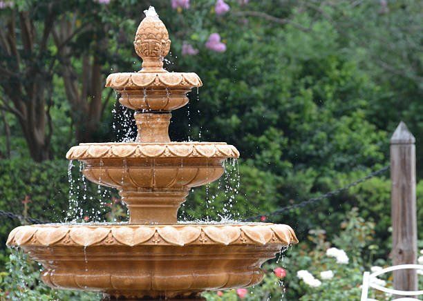 Flowing Water in Fountain to Maintain Your Lawn