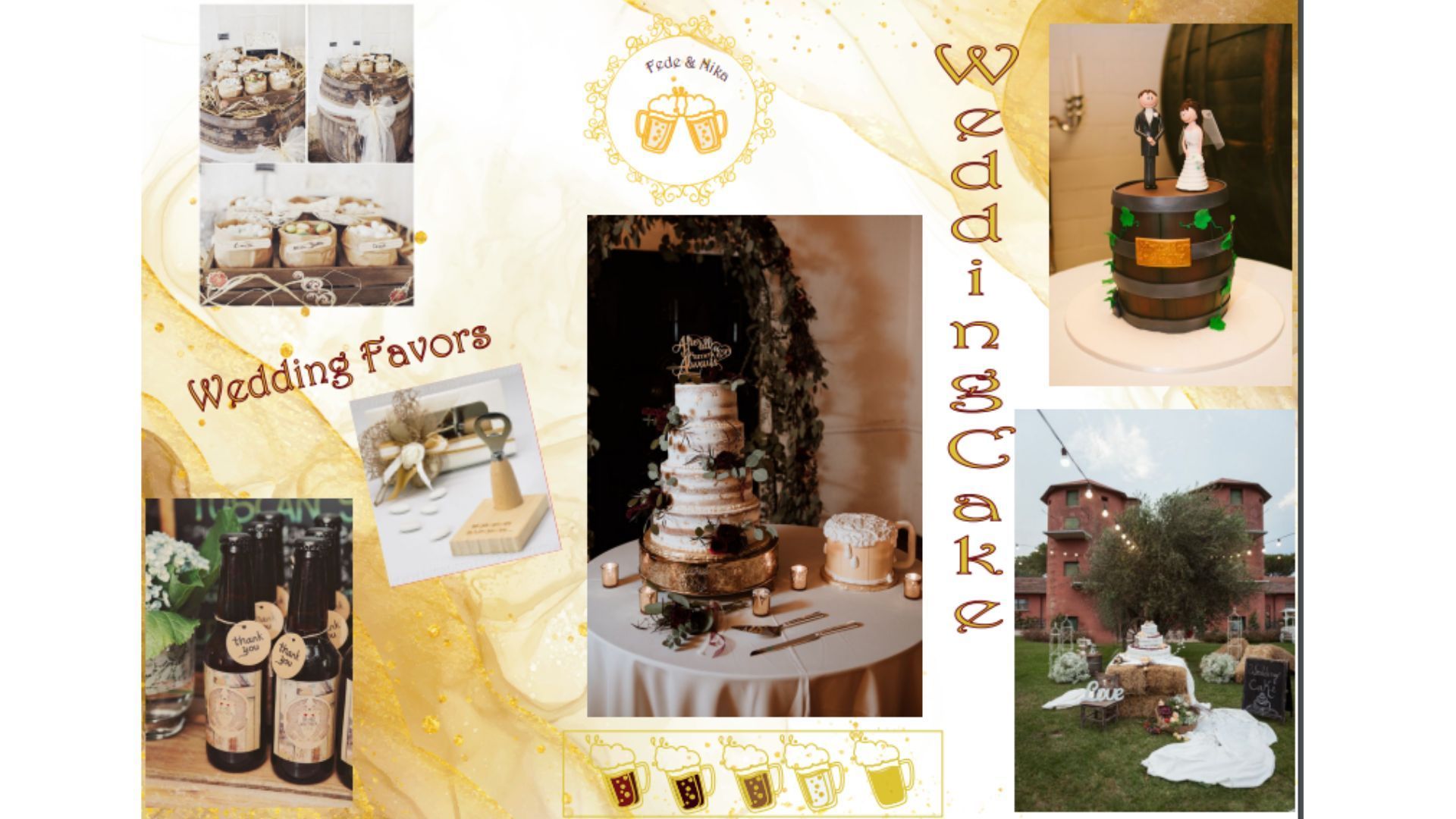 Matrimonio tema Birra  wedding monopoli