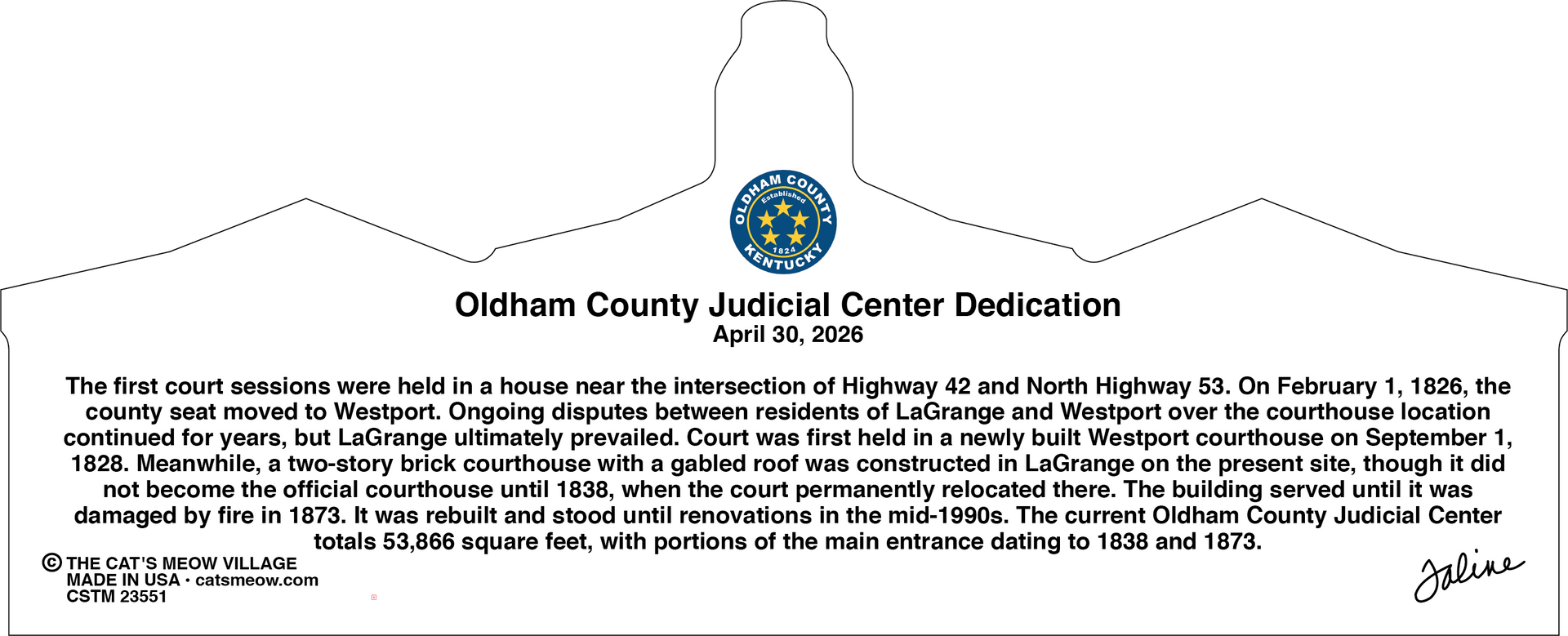 Oldham County Judicial Center Dedication Keepsake