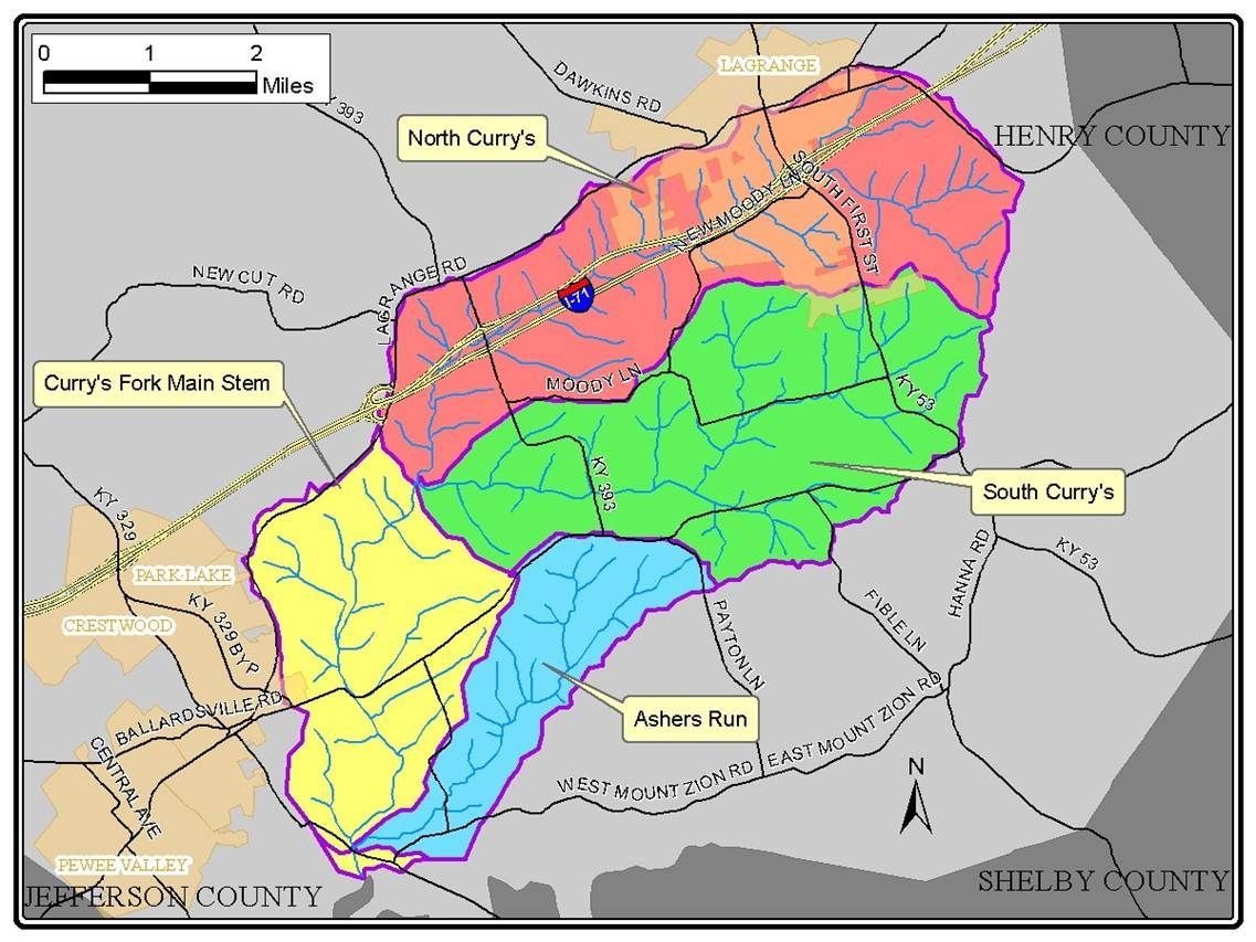 A colorful map of a county shows the location of canyon fish hair care