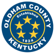 The logo for oldham county kentucky established in 1824
