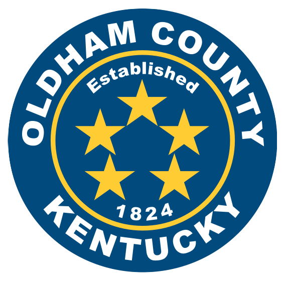 The logo for oldham county kentucky established in 1824