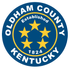 The logo for oldham county kentucky established in 1824