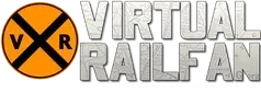 A virtual rail fan logo with a train crossing sign