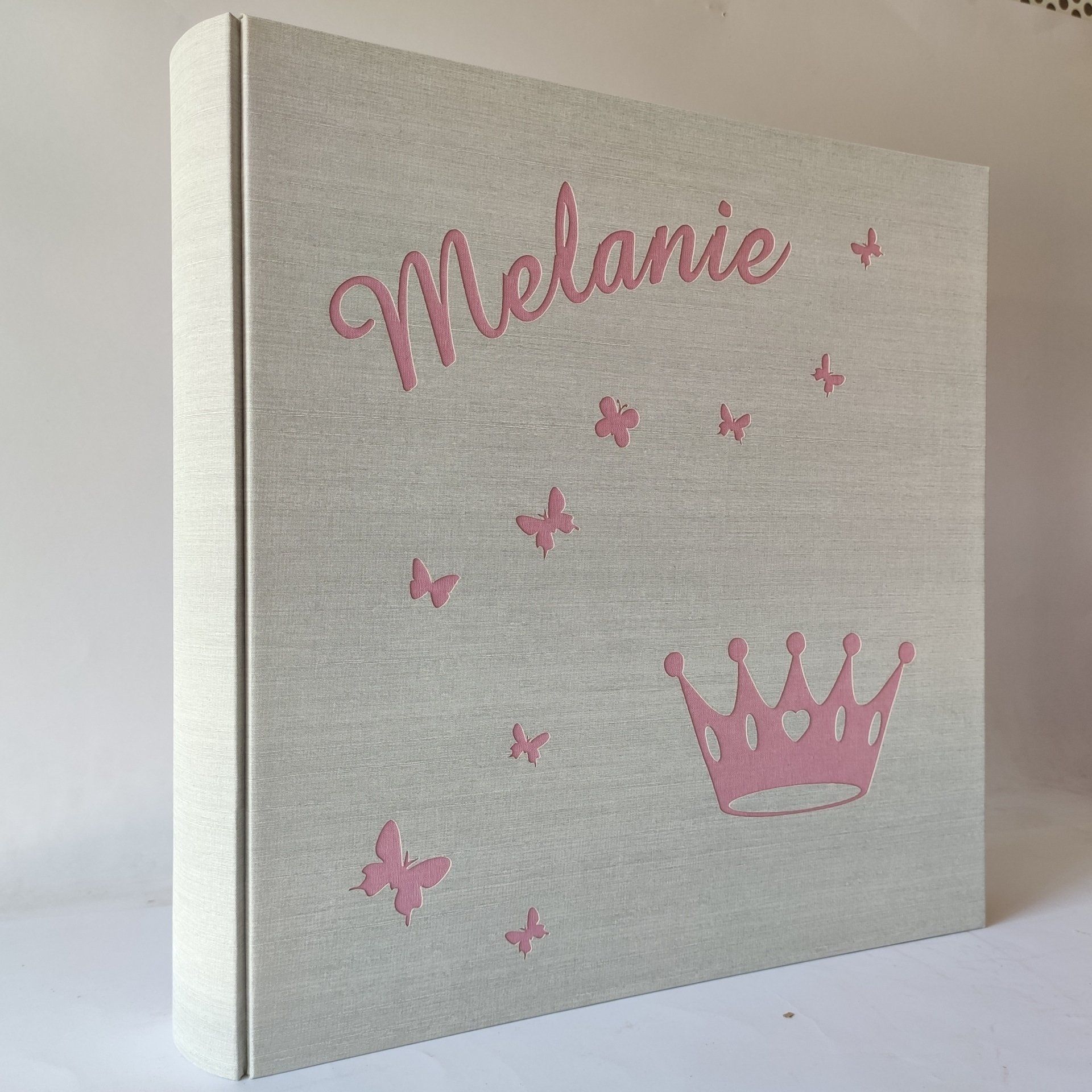 legnoegrafite legno e grafite album fotografico farfalle corona nome