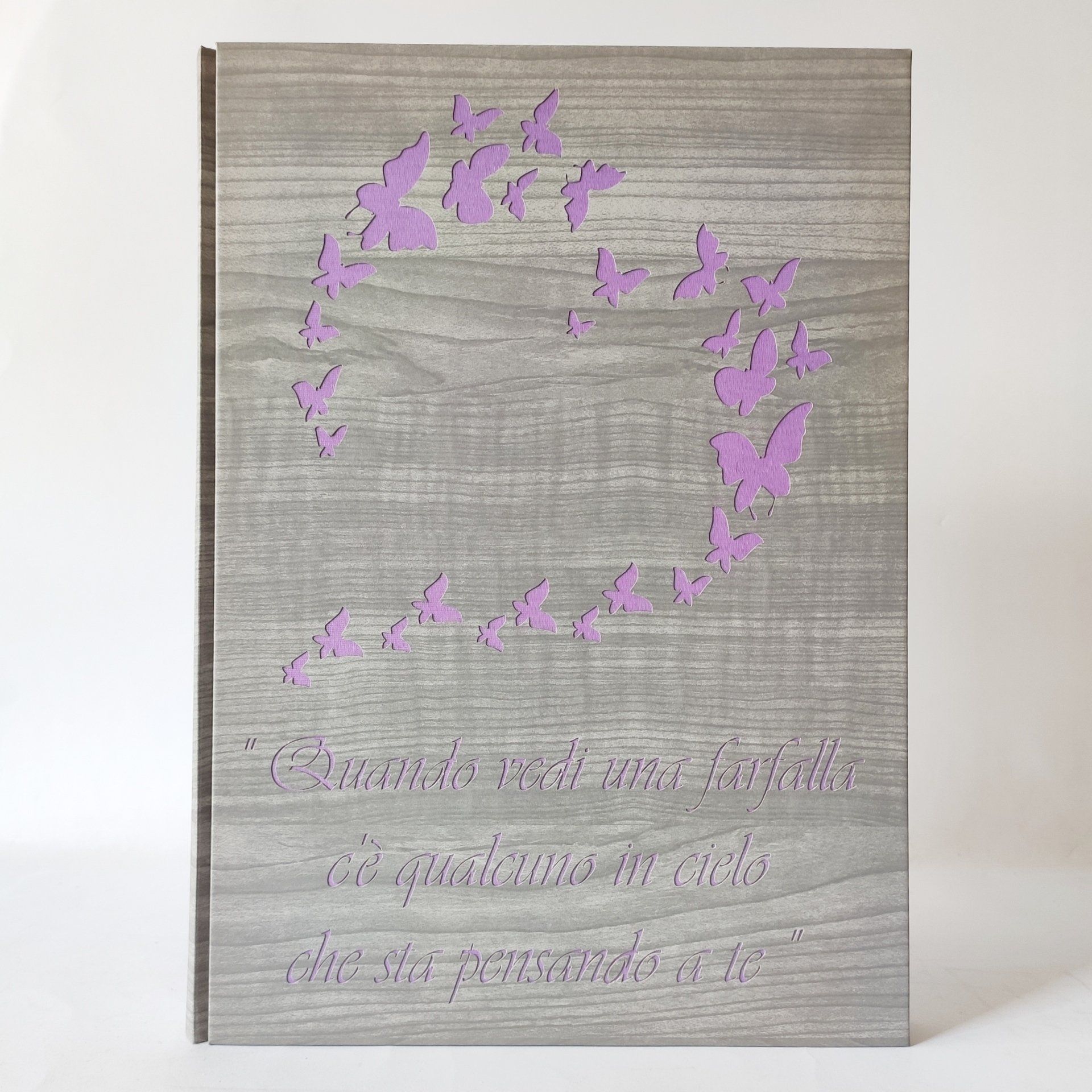 legnoegrafite album fotografico frase farfalle