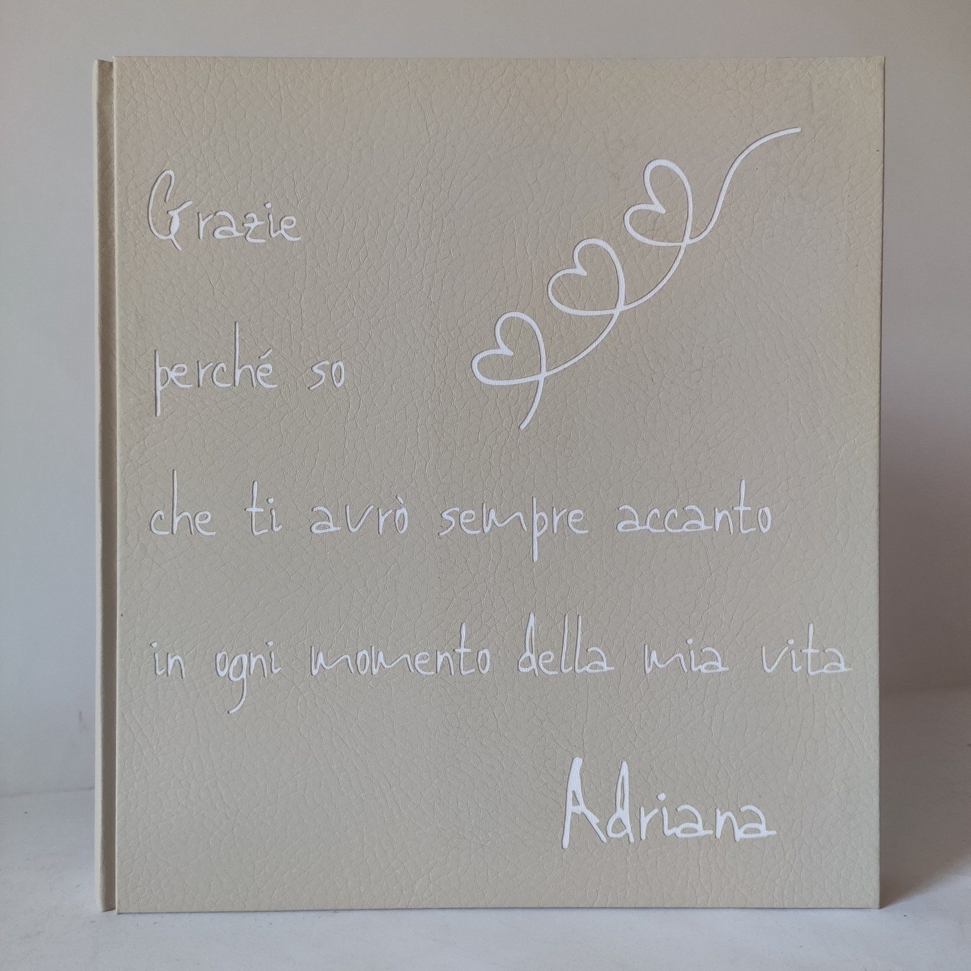 legnoegrafite album fotografico nome frase cuori