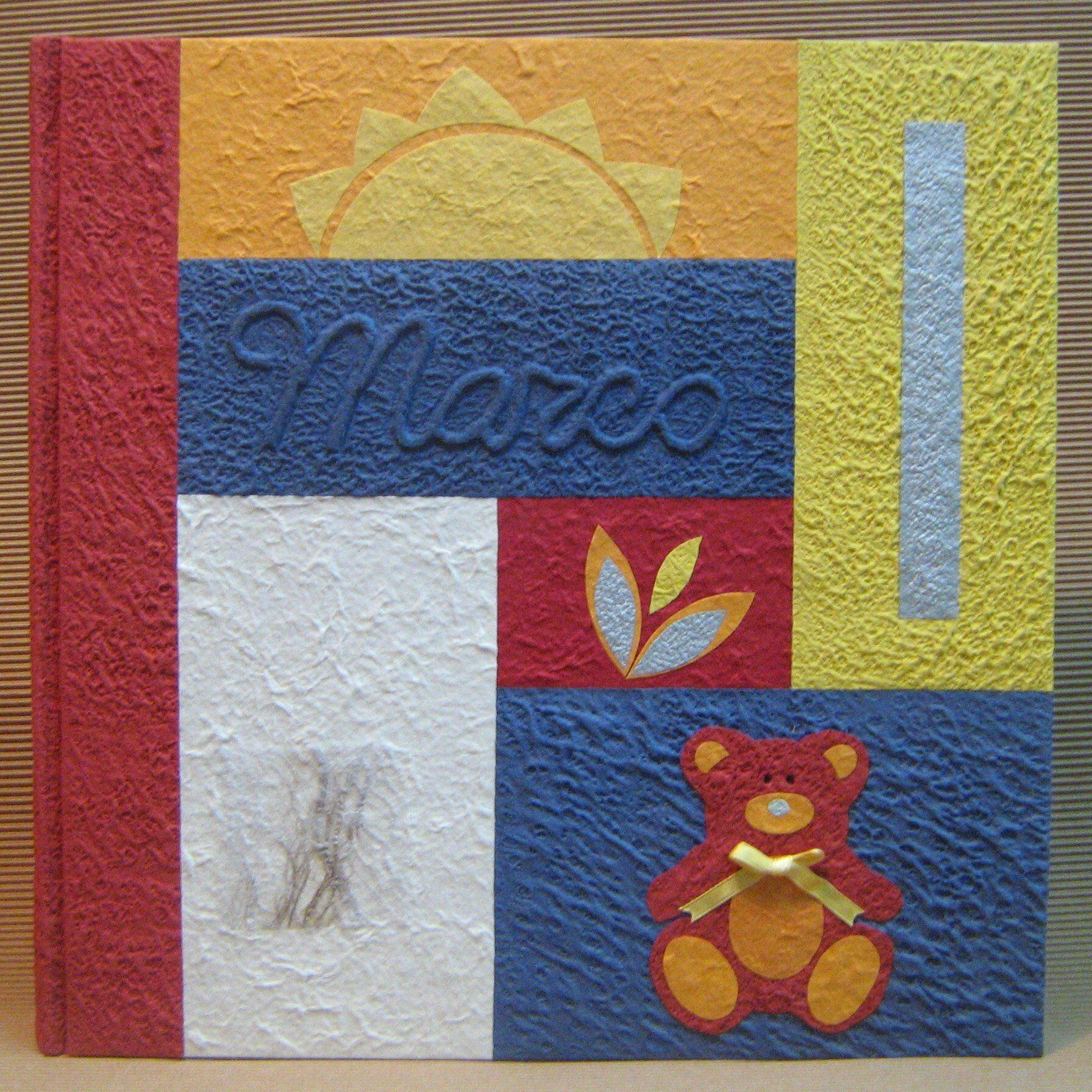 legnoegrafite legno e grafite album fotografico patchwork nome orso oracchiotto