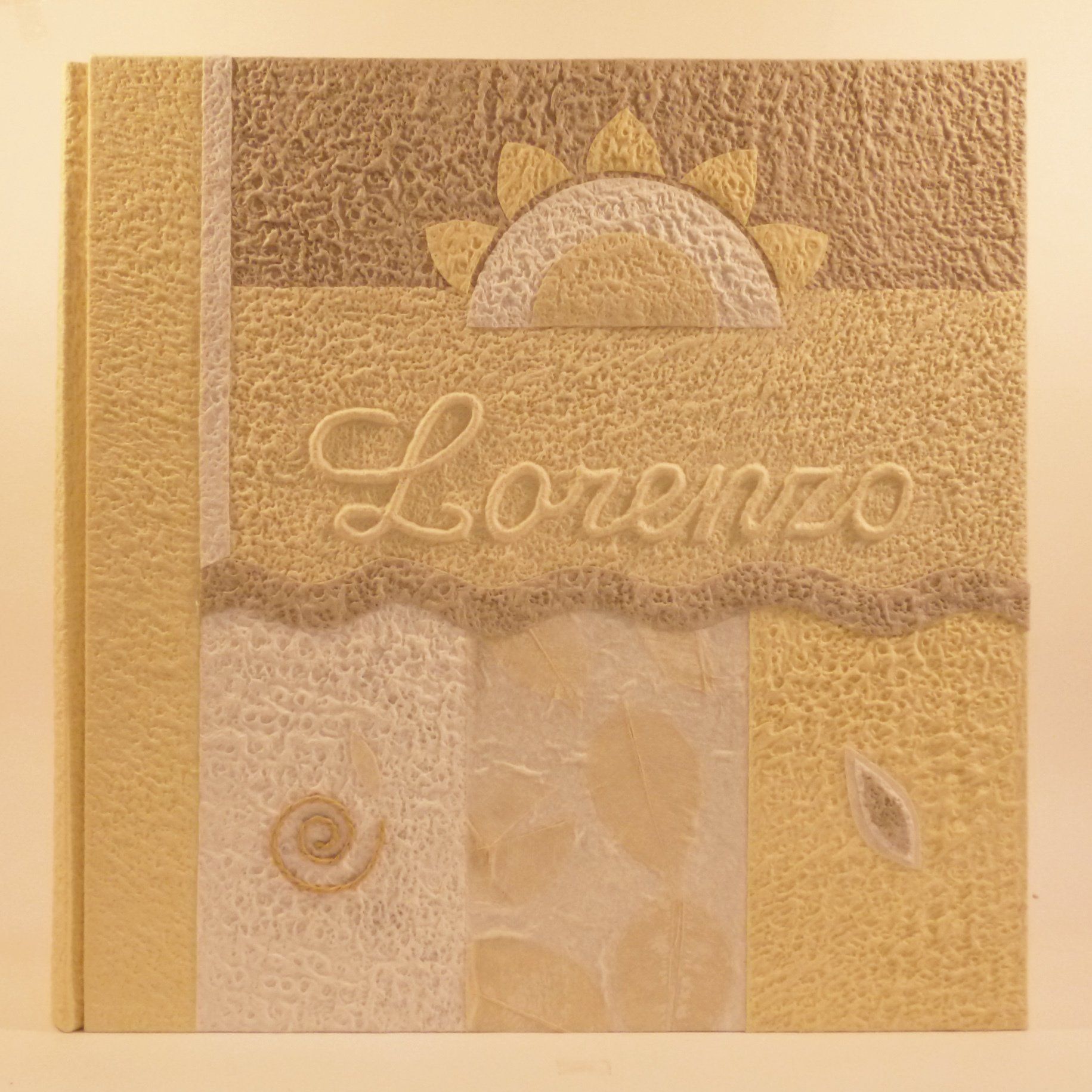 legnoegrafite legno e grafite album fotografico patchwork nome sole