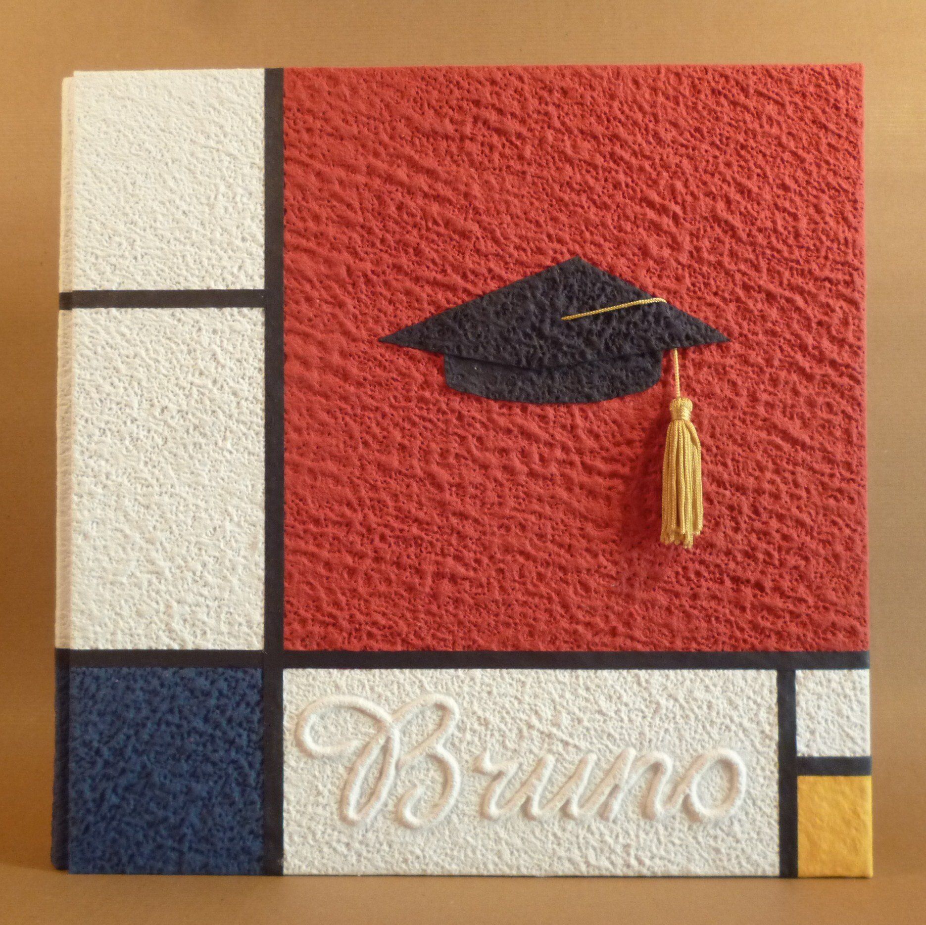 legnoegrafite legno e grafite album fotografico laurea tocco nome Mondrian