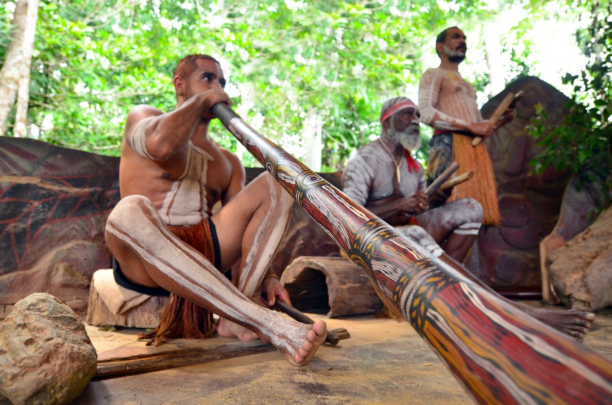 Australian Aboriginal Men Play Aboriginal Music — Medical Centre in Coffs Harbour, NSW