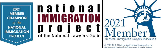 Logos for the National Immigration Project and American Immigration Lawyers Association, with 