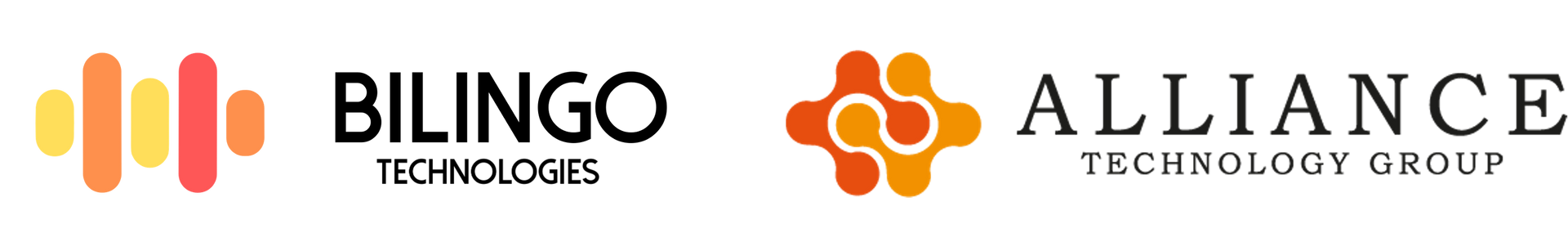 Logotipos de Bilingo Technologies y Alliance Technology Group.