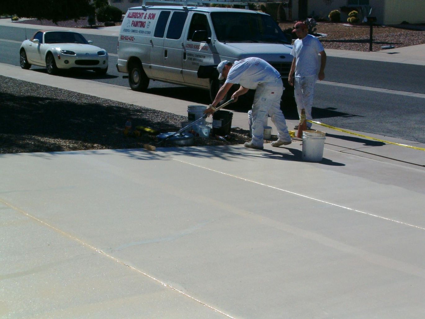 Epoxy concrete coating Prep work Sun City 2