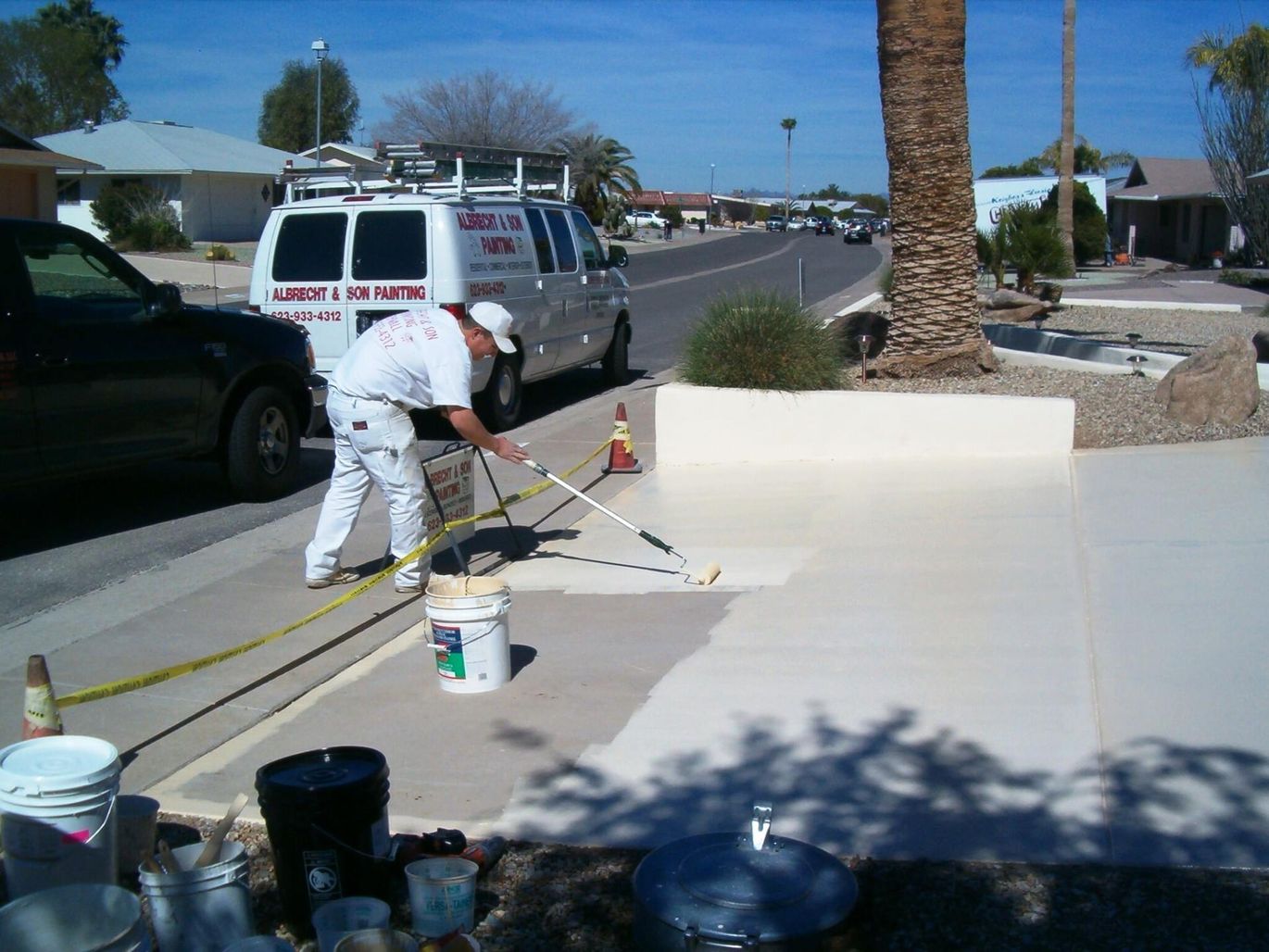 Epoxy concrete coating Prep work Sun City 3