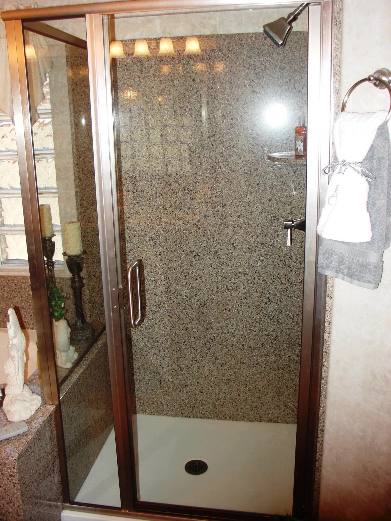 Hi Macs Acrylic solid surface shower surrounds with Euro Trim glass door Surprise AZ 1