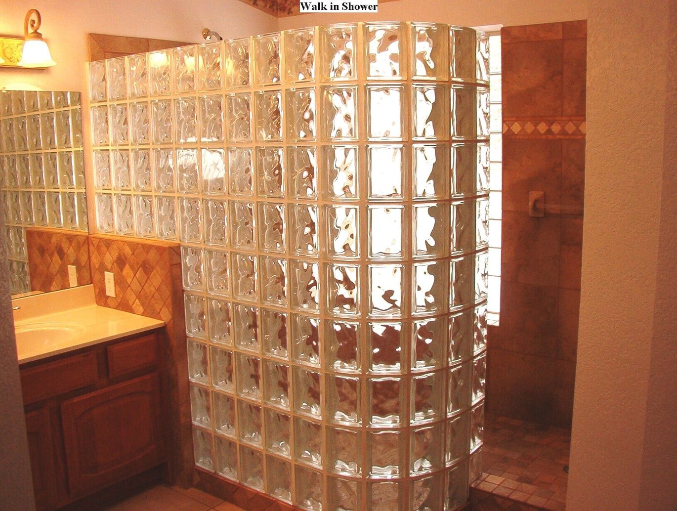 Tile & glass block Snail shower remodel 2 Surprise AZ 2