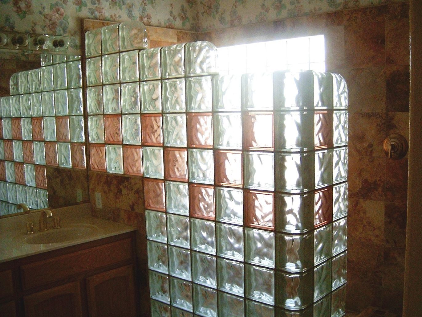 Tile & glass block Snail shower remodel Surprise AZ 2