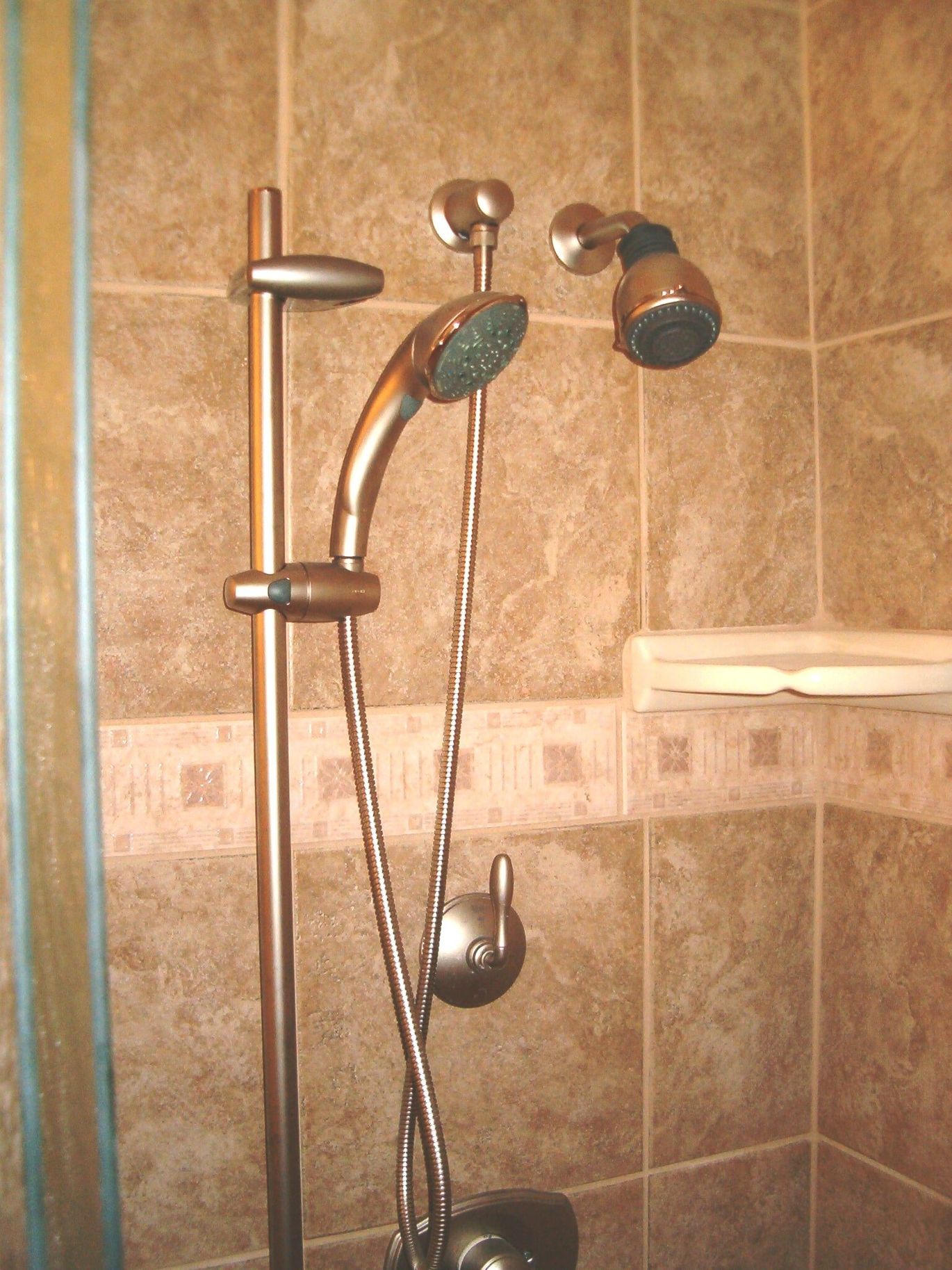 Tile shower with plumbing fixtures & hand held Remodel Surprise AZ 2